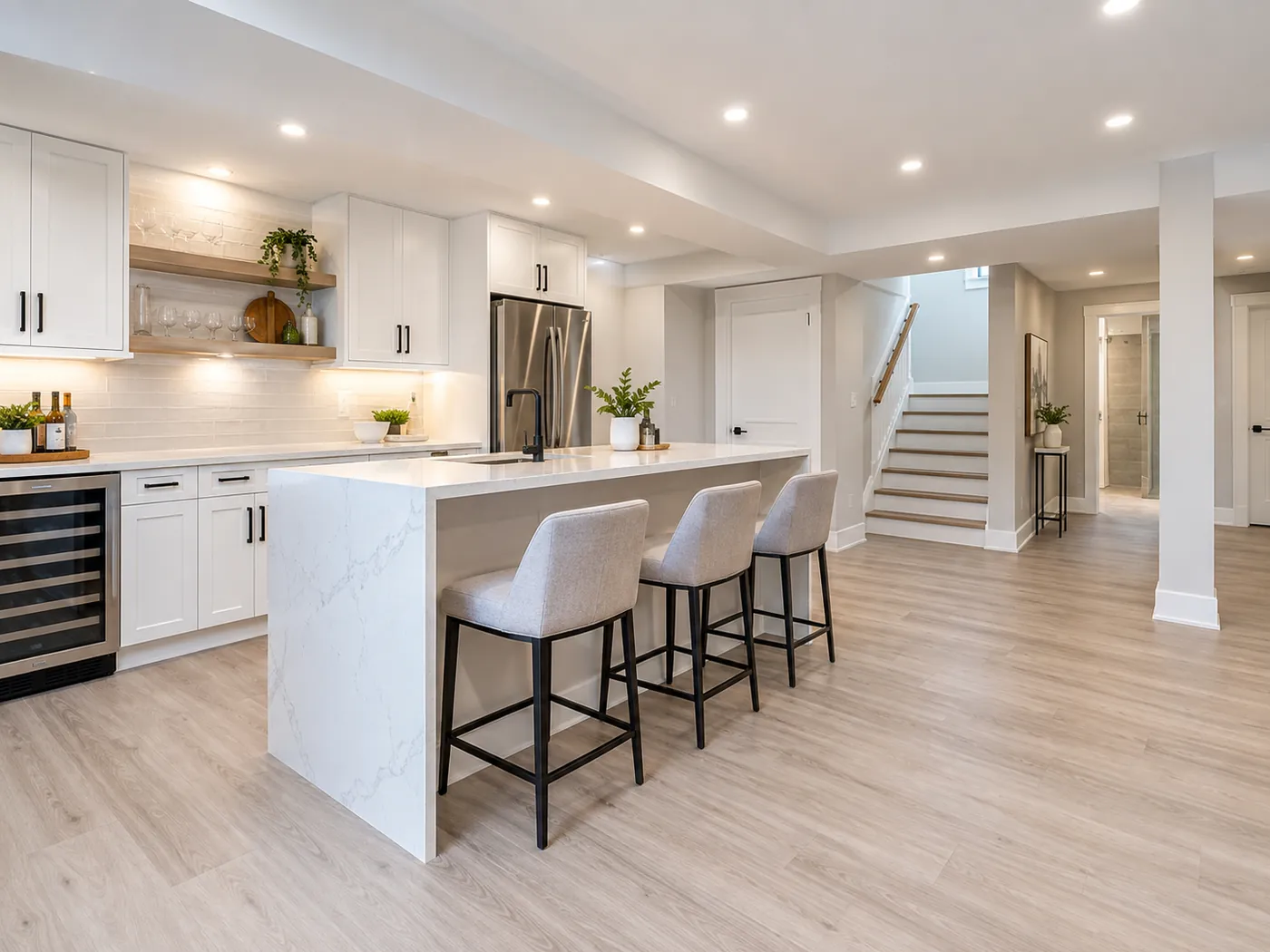 Basement Finishing: Wet bar & kitchenette
