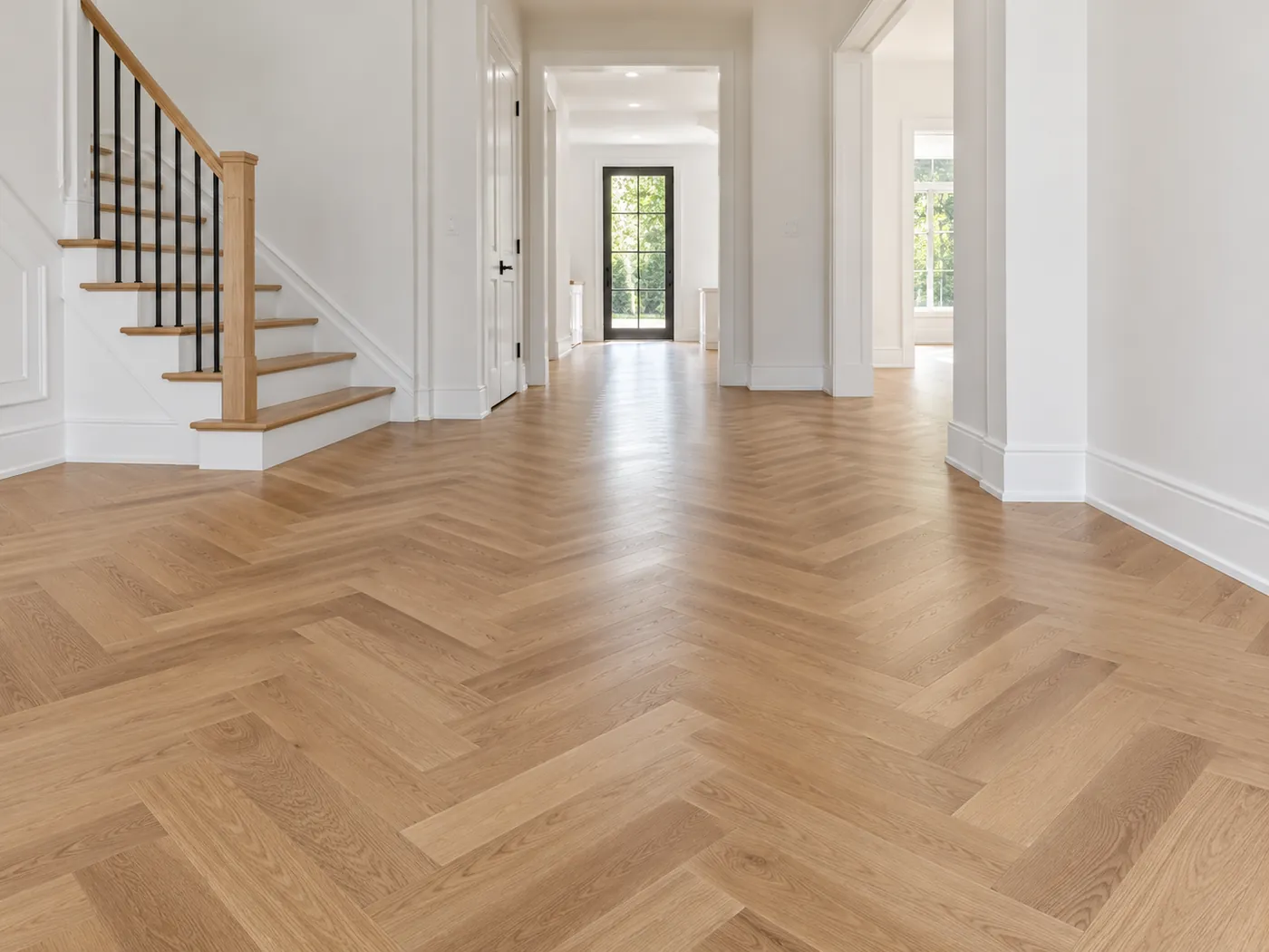 Flooring Installation: Herringbone hardwood