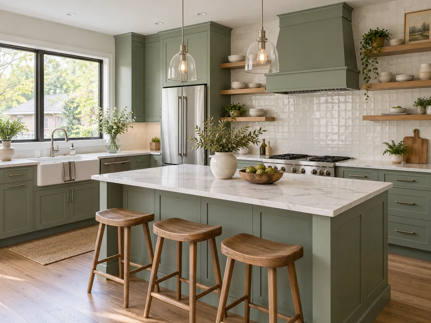 Kitchen Renovations: Sage green shaker