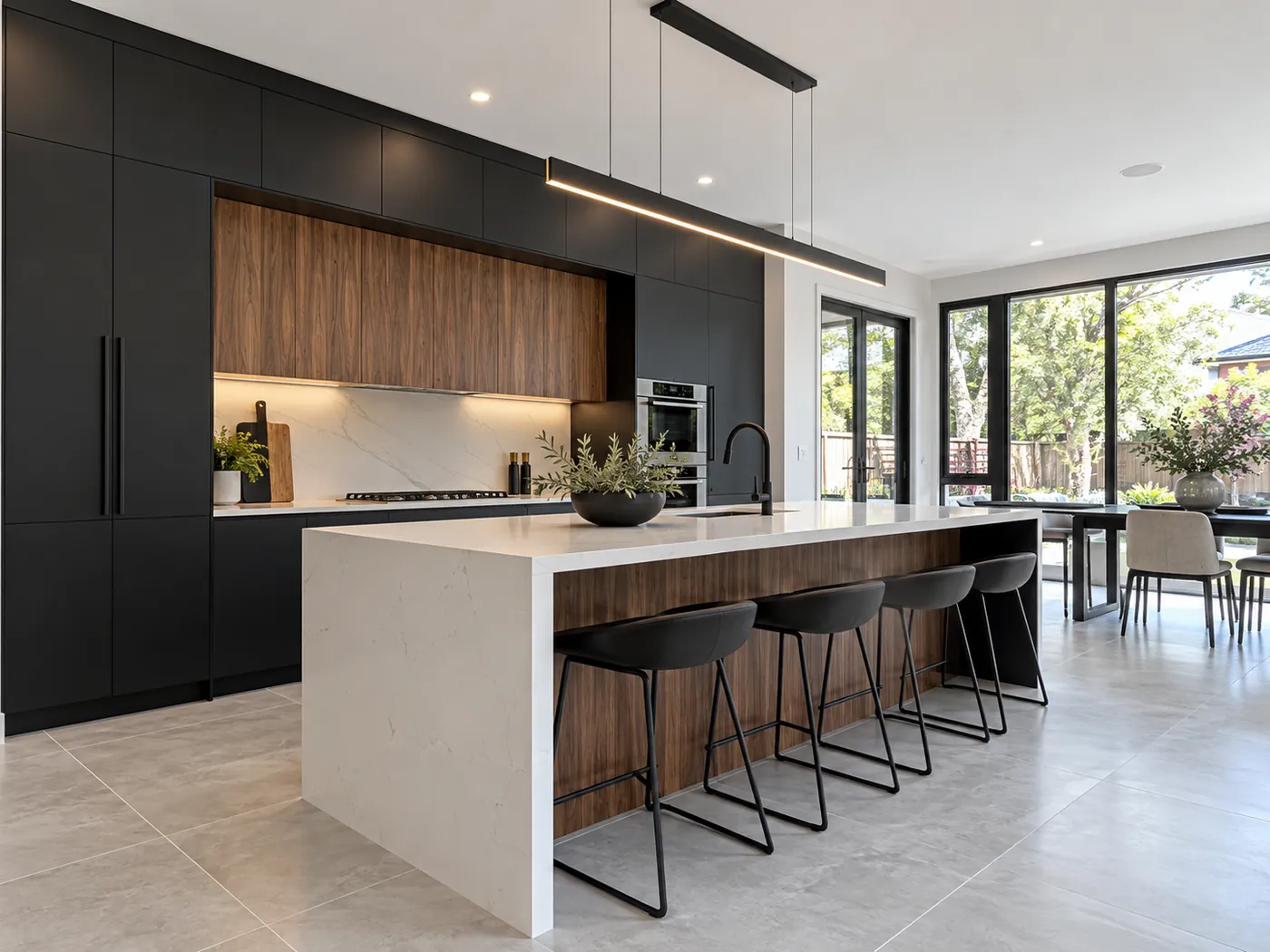 Kitchen Renovations: Matte black & walnut