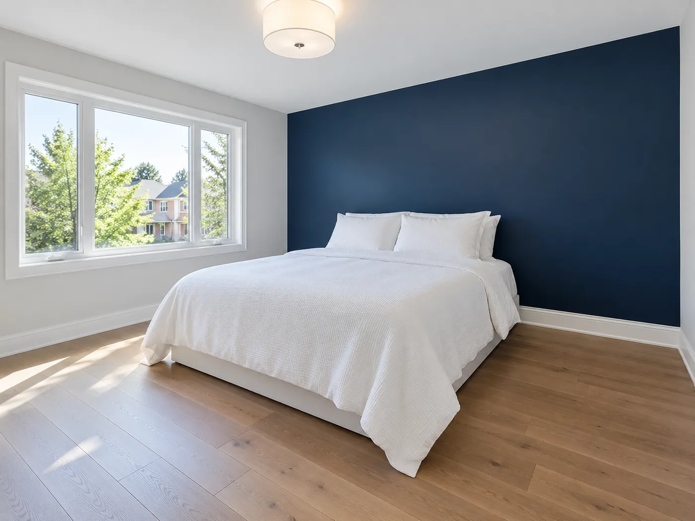 Interior Painting: Navy accent wall